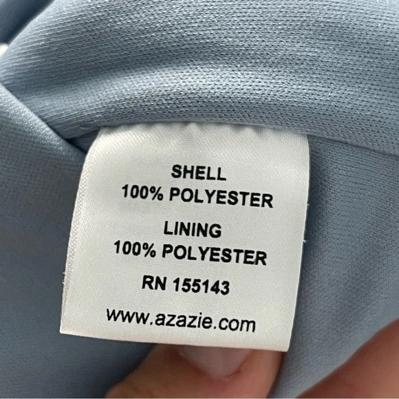 🥒 Azazie Abriana Long Sleeve Princess Halter Floor Length Bridesmaid Dress 6 - Picture 7 of 9